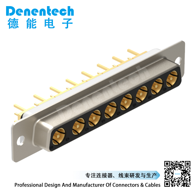 Denentech Industrial power supply gold-plated connector 8W8 high power DB connector female coaxial straight DIP pcb power connector d-sub connectors